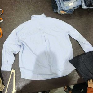 Blue Oxford Shirt with Bear