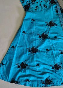 Elegant Blue Embroidered Ethnic Gown