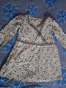 Floral Print Top with Wrap Detail