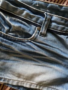 Denim Monkey Wash Booty Shorts