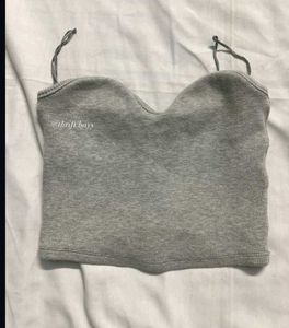 Grey Ribbed Tube top