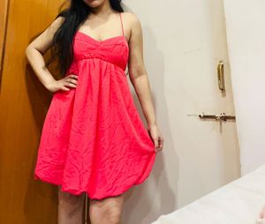 Coral Mini Balloon Sundress