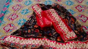 Balck Skirt Top With Duptta