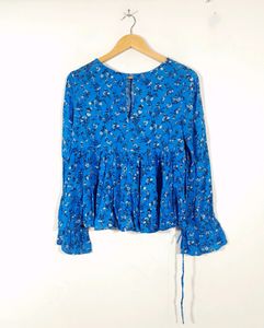 Vero Moda Blue Floral Print Top(Women&#39;s)