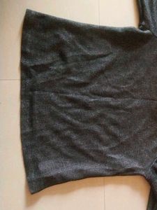 Stylish Grey Cut-Out Top