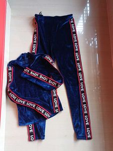 nevy Blue Velvet Tracksuit Set/co ords