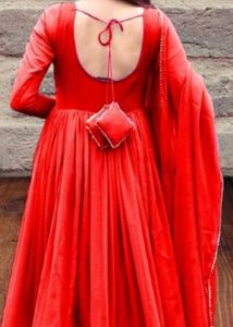 Red Anarkali Kurta Set (bottom not available)