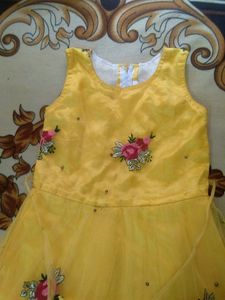 Yellow Frock With Shrug
