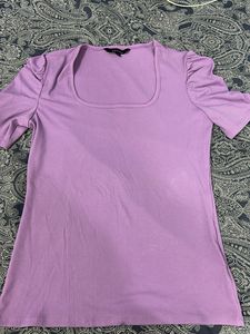 Wardrobe Purple Ribbed Top