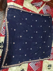 Teal &amp; Navy Embroidered Salwar Kameez