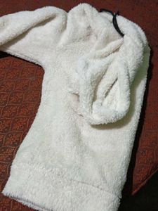 Fuzzy White Hoodie