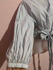 Striped Tie-Waist Blouse