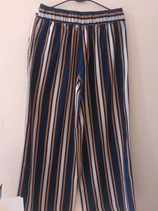 NAVY BLUE Wide Leg STRIPED PANTS