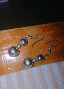 Silver Ball Drop Earrings