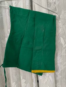Mustard Yellow Cotton Kurta Set with Green Bottom