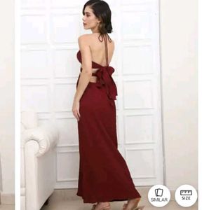 Burgundy Cutout Maxi Dress
