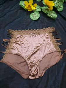 Brown Lace Trim Panties