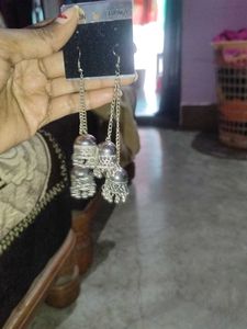 Silver Jhumka Earrings