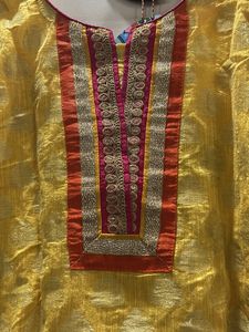 Chander Silk Yellow Beautiful Kurta Set