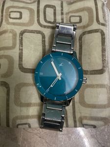 Fastrack Watch Aquablue Silver Colour of Hype 100%
