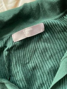 Green Ribbed Knit Top
