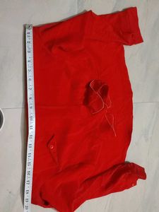 Red Peter Pan Collar Blouse 38-39