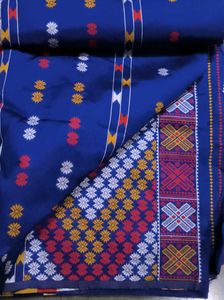 Patterned blue Saree 🔷