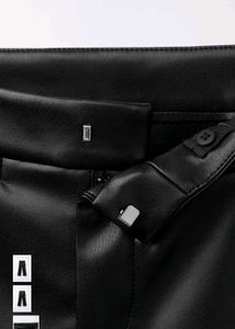 Zara Faux Leather Flare Trousers