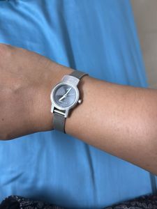 Fast rack—Silver-Tone Mesh Watch