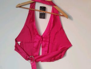 Stylish Pink Backless top