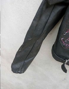 Edgy Punk leather y2k vintage glow in dark jacket