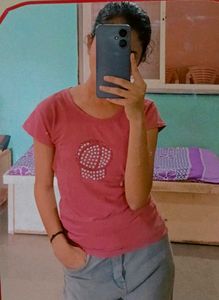Elegant Pink T-Shirt For Women
