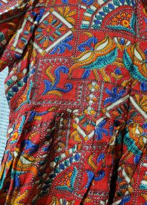 Vintage Print Red Kurti