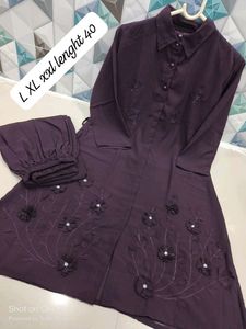 Beautiful Dark Purple Georgette Dress With Pent