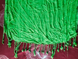 Soft Green Stole with Tassels
