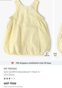 Pretty Little Butter Yellow Baby Girl Frock