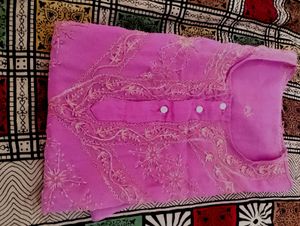 Pink Embroidered Kurta