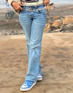 low waist light Wash Denim Jeans