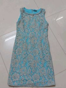 Cyan Lace Dress