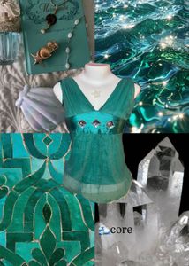 ⋆˚꩜｡ mermaidcore y2k top with gems ⋆˚꩜｡