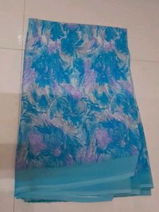 Deep Sky Blue Saree Good Condition