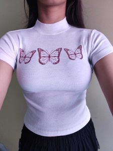 Butterflie Fitted Crop Top