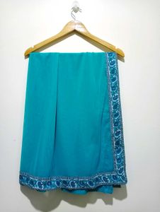 Teal Floral Print Dress &amp; Dupatta