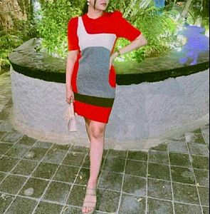 Color Block Mini Winter Dress