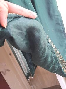 Beautiful Dark Green Kurta With Golden Embroidery