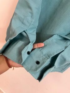 Men’s Teal Blue Formal Shirt – Full Sleeves
