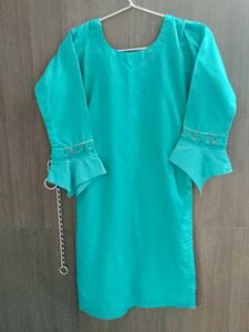 Teal Embellished Kurti 🧡✨