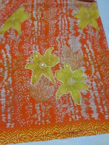 Orange Floral Saree