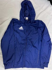 Adidas Navy Blue Hooded Windbreaker Jacket