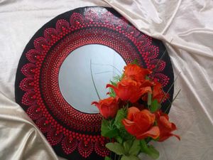 Mirror With Mandala Art Work